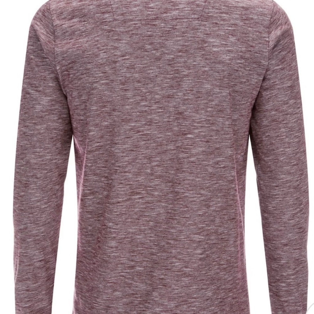 Threadbare Men's Cleethorpes Long Sleeve Polo Shirt - Burgundy Size Medium.